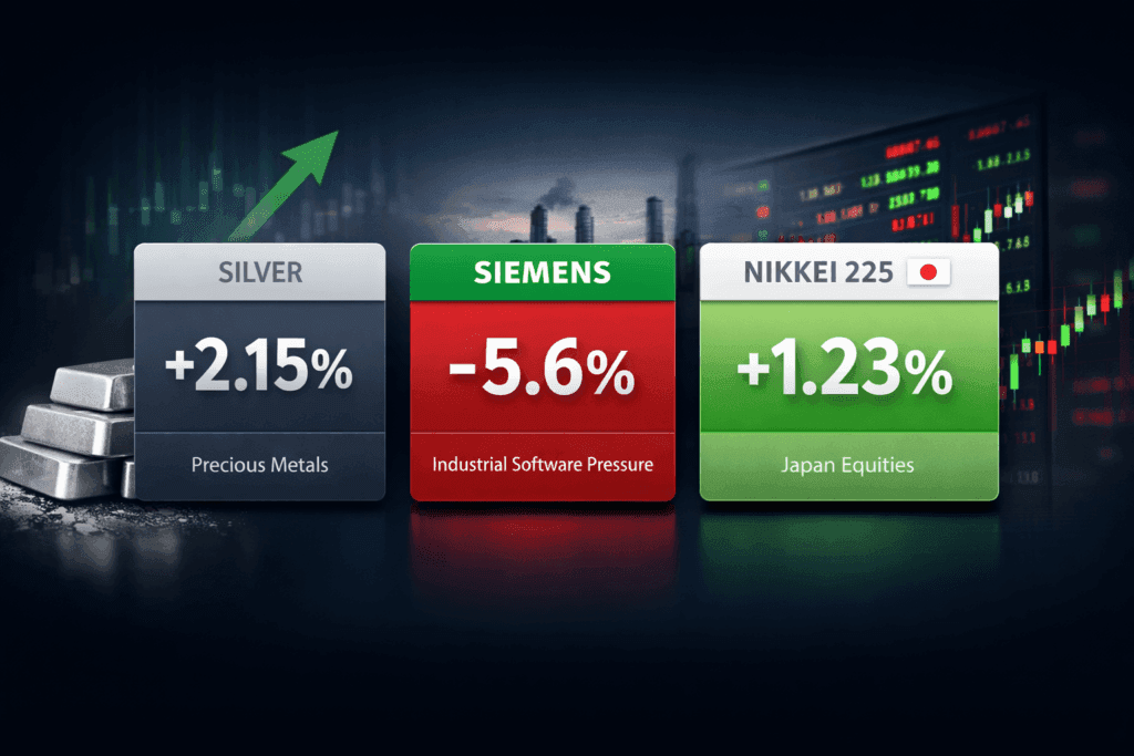 18 February 2026 — Today's Market News — Silver Explodes 2.15% to $74.94/oz & Siemens Crashes 5.6%