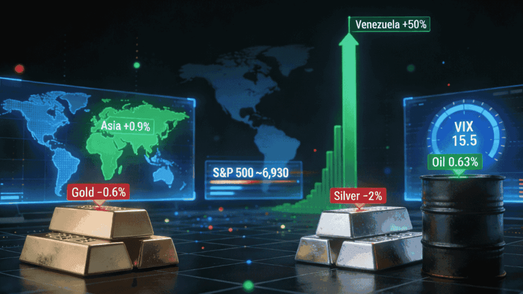 9 January 2026 — Today's Market News — Caracas Stock Exchange Surges 50% & Oil rises to around $62.38 a barrel