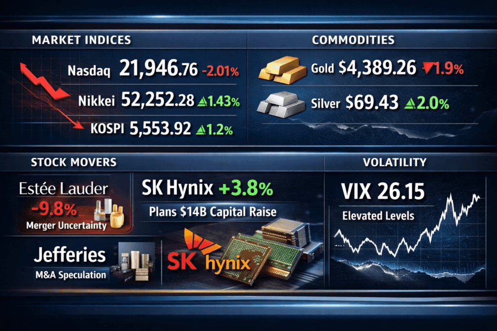25 March 2026 — Today's Market News — SK Hynix $14B Capital Raise Plan and Jefferies M&A Speculation Shape Market Sentiment