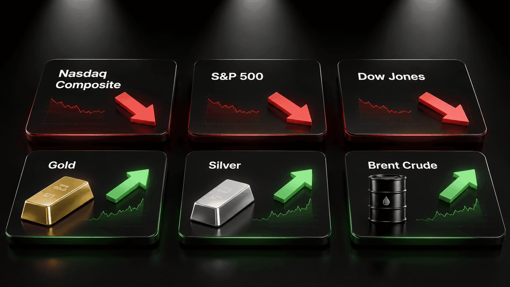 July 08, 2026 - Today’s Market News - Nasdaq Falls 1.16% to 25,818.69, Gold Rises 0.47% to $4,125.05, While Brent Crude Jumps 2.06% to $75.44